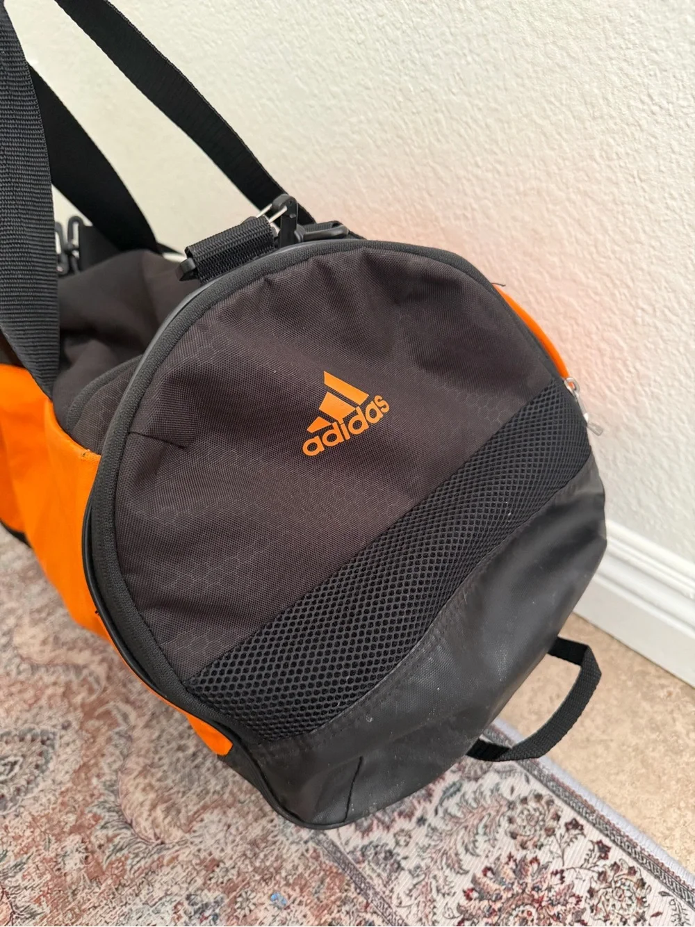 adidas Orange and Black Sport Duffel Bag
